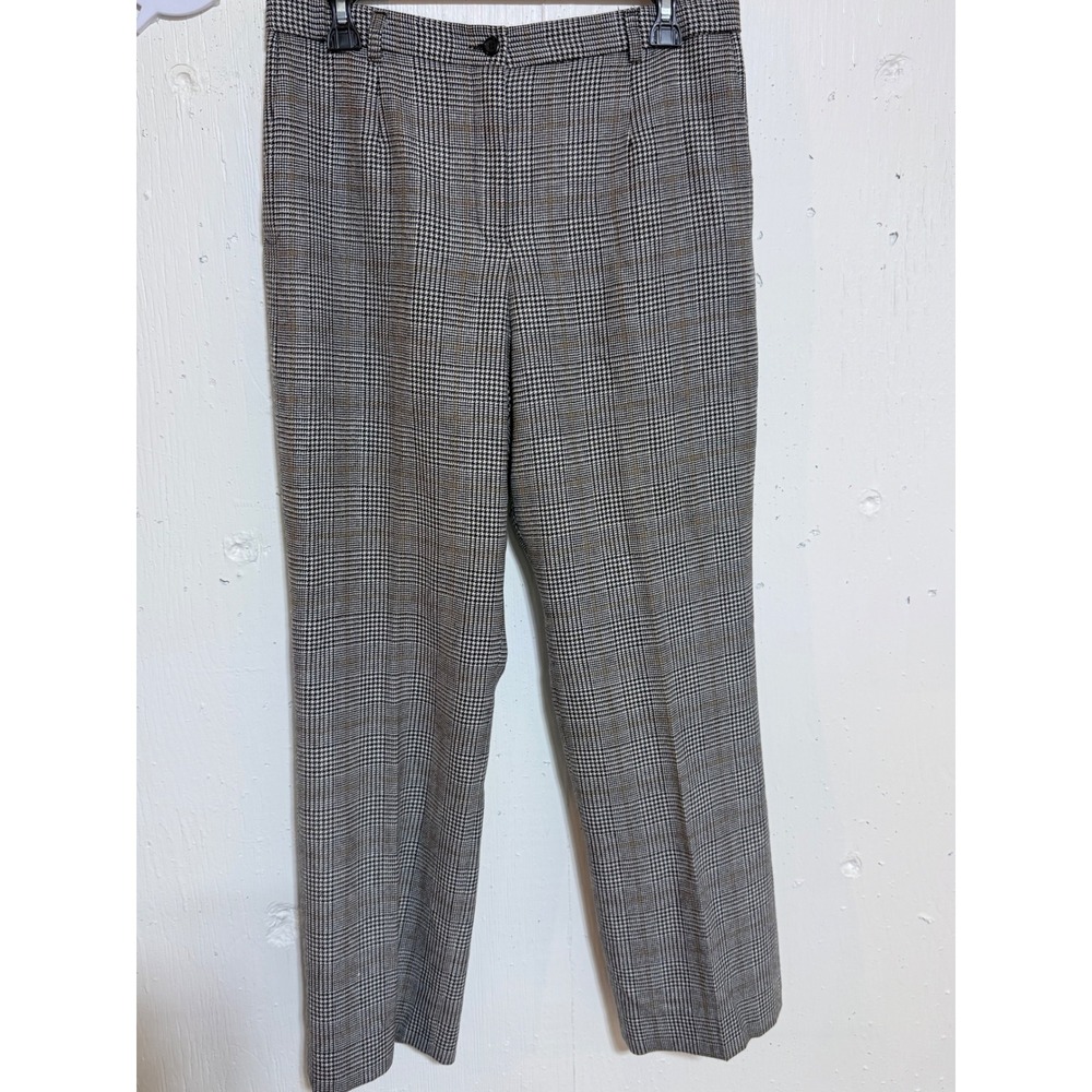 Pendleton Womens 10 Glen Plaid Wool Trousers Brown Black Check Made in USA